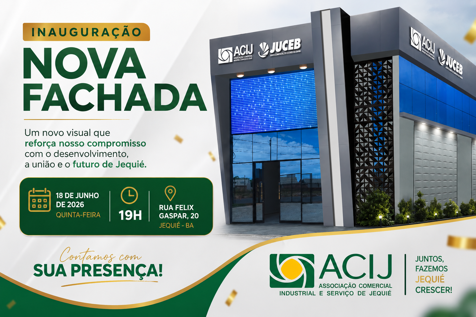 Inauguração da nova fachada, tecnologia e inovação.